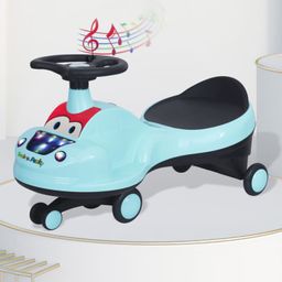 Magic Swing Car with Lights Music & PU Wheels - Blue-10