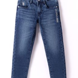 US Polo Assn Cotton Knit Denim Washed Full Length Jeans - Blue-image-68