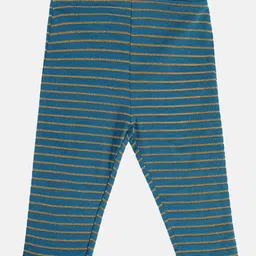 MINI KLUB Cotton Glitter Striped Leggings - Blue-picture-1