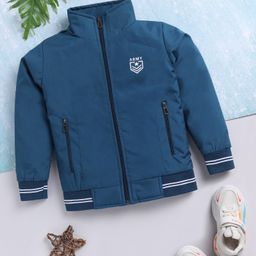 TOONYPORT Full Sleeves Army Text Printed Zipper Jacket - Navy Blue-image-30