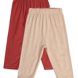 MINI KLUB Cotton Pack Of 2 Solid Pajamas - Mauve & Red-image-68