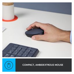 Logitech MK235 Wireless Keyboard and Mouse Set for Windows 2.4 GHz Wireless Unifying USB Receiver 15 FN Keys Long Battery Life Compatible with PC Laptop- Black image 2
