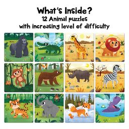 Play Panda 12 in 1 Jungle Animal Puzzle Game - Green image 2