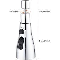 COZY VIBES Sink Faucet Sprayer Attachment 360 Rotatable Kitchen Tap Head Replacement, Anti-Splash Faucet Nozzle Head with Hose and Universal Connector-PACK OF 1-COLOR MAY VARY image 3