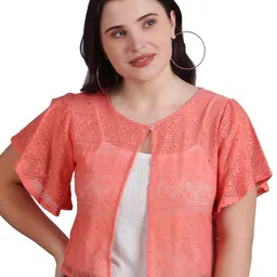 SZN Women Sheer Tie-Up Shrug-53