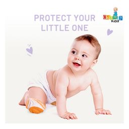 Chinmay Kids Crawling Anti-Slip Padded Stretchable Elastic Cotton Soft Breathable Comfortable Knee & Elbow Cap Safety Protector with Lining Pattern Pack of 3  - Multicolour image 4