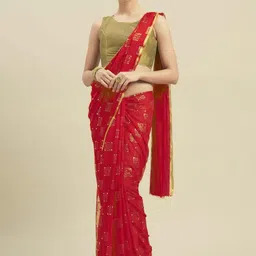 REDFISH Printed Daily Wear Chiffon Saree-picture-9