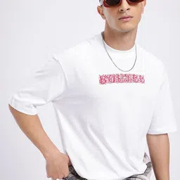 glitchez Street Touch Typography Printed Relaxed Fit T-shirt-image-43