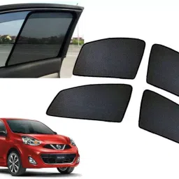 Auto Pearl Side Window Sun Shade Cover for Nissan Micra (Black)-image-54