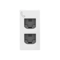 Legrand Telephone Socket with Shutter Double RJ11 Allzy 1 Module Glossy White, 6811 31 (Pack of 20 Pcs) image 3