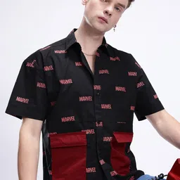 Kook N Keech Men Marvel Logo Printed Oversized Casual Shirt-image-71