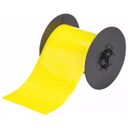 BRADY Printer Label Roll Polyester Yellow 4 1/4 inch x 25 ft, 6XHC0-12
