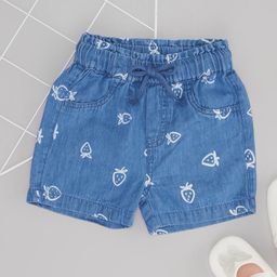 Pantaloons Baby Girls Conversational Printed Denim Shorts-image-39