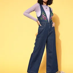 SASSAFRAS Women Stunning Blue Printed Joyful Jumpsuit-48