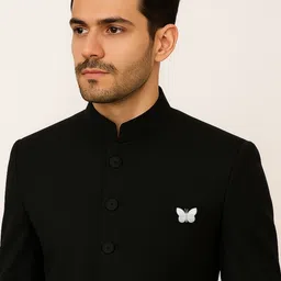 Leonardi Men Artificial Stones Studded Statement Butterfly Brooch-picture-3