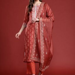 Anouk Ethnic Motifs Printed Kurta Set-picture-14