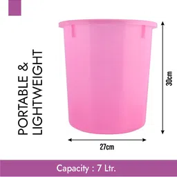 Kuber Industries Pink & Orange 3 Pcs Open Garbage Dustbin 7 L image 2