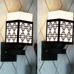 Gojeeva Brown Wood Square Wall Lamps-picture-18