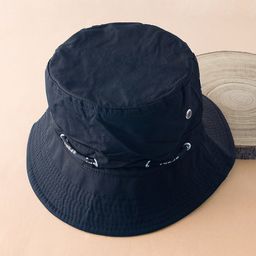 Golden Peacock Men Black Solid Pure Cotton Bucket Hat-image-2
