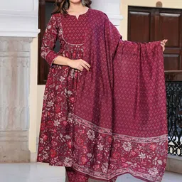 ARADHNA Women Paisley Printed Gotta Patti Kurta with Trousers & Dupatta Kurta Sets-picture-8