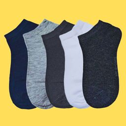 MJE Men Pack Of 5 Anti-Odour Ankle-Length Socks-image-96