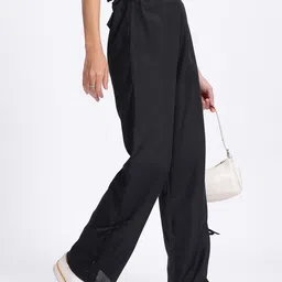 glitchez Women Effortless Classic Relaxed Fit Trousers with Bow-Detail-image-56