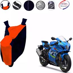 Auto Pearl Waterproof Two Wheeler Cover For Suzuki GSX R1000 (Orange & Blue)-picture-12