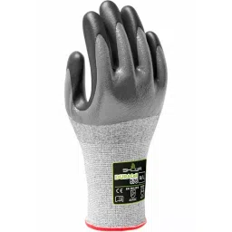 Showa Duracoil Grey HPPE Polyester Cut Resistant Work Gloves Size 8 Nitrile Foam Coating, SHO5763-picture-13
