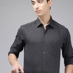Arrow Pure Cotton Manhattan Slim Fit Textured Formal Shirt-image-83
