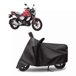 Auto Pearl Polyester Two Wheeler Cover for Yamaha FZ-S Fi Version 3.0 (Grey)-image-86