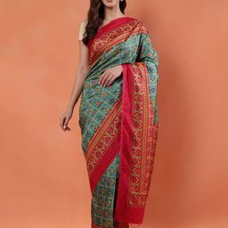 BALOOBI Women Ethnic Motifs Zari Saree-image-7