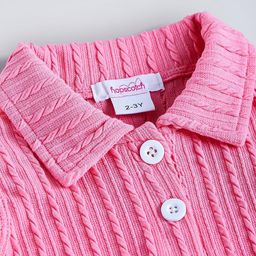 Hopscotch Girls Pink Cotton Blend Clothing Set-picture-43