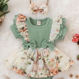 YK Infant Girls Floral-Printed Bodysuit-image-67