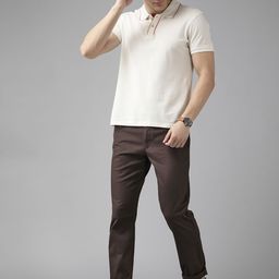 Blackberrys Men Coffee Brown Solid B-95 Slim Fit Chinos Trousers-image-85