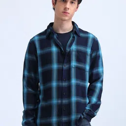 Flying Machine Men Classic Spread Collar Tartan Checked Casual Shirt-image-40