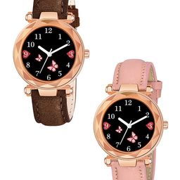 Gopal Shopcart Women Set Of 2 Printed Analogue Watch GR379RG BFly BRO Vel PINK G L-image-8
