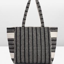 Anouk Geometric Printed Oversized Structured Tote Bag with Tasselled image 3