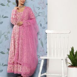 Divena Women Floral Printed Pure Cotton Kurta with Trousers & With Dupatta-24