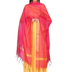 Karthav Fashion Floral Woven Design Chanderi Dupatta With Zari-picture-16