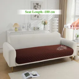 HOKIPO Brown Polyester 3 Seater Waterproof Sofa Seat Mat-image-70