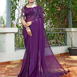 K 5 Fashion Embellished Pure Chiffon Saree-50