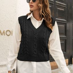 Oh Rare Women Cable Knit Sweater Vest-20
