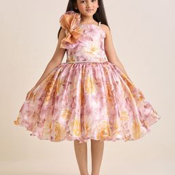 ZIP ZAP ZOOP Girls Floral Printed Crepe Fit & Flare Dress-image-9