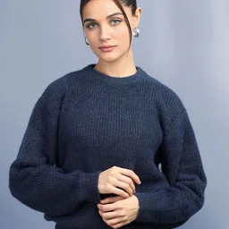 Chemistry Cable Knit Self Design Round Neck Woollen Pullover-picture-47