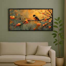999Store Gold-Toned & Peach-Coloured 1 Piece Canvas Other Wall Paintings-3