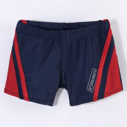 ROVARS Short Length Swimming Trunk Logo Print - Navy & Red-image-87
