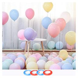 Bubble Trouble 10 Inch Pastel Colored Balloons Macaron Party Decorations Pack of 100- Multicolour-22
