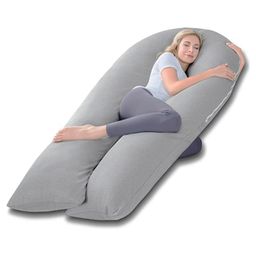 Kwality Dreams Maternity Pillow U Shape Light Grey-image-80