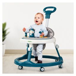 Baybee Moono Activity Walker for Baby with Parental Push Handle & 4 Seat Height Adjustable & Musical Toy Bar & FootMat - Blue-image-6