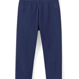 Babyhug Cotton Lycra Knit Full Length Solid Leggings with Stretch - Navy Blue-picture-5